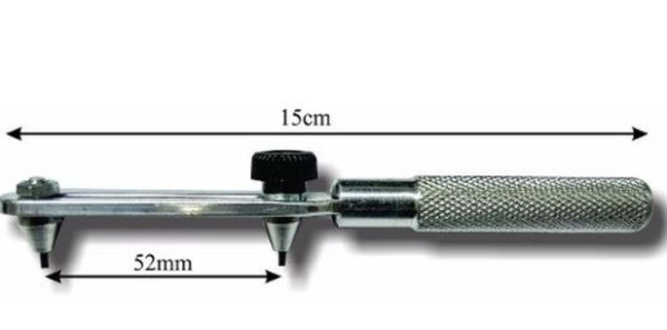 Chave para abrir fundo relógio 2 pontas em Aluminio